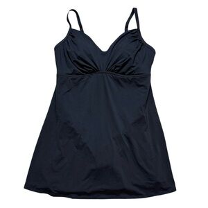 Lands End Swim Dress Black One Piece Swimsuit Swimdress 1X 18W